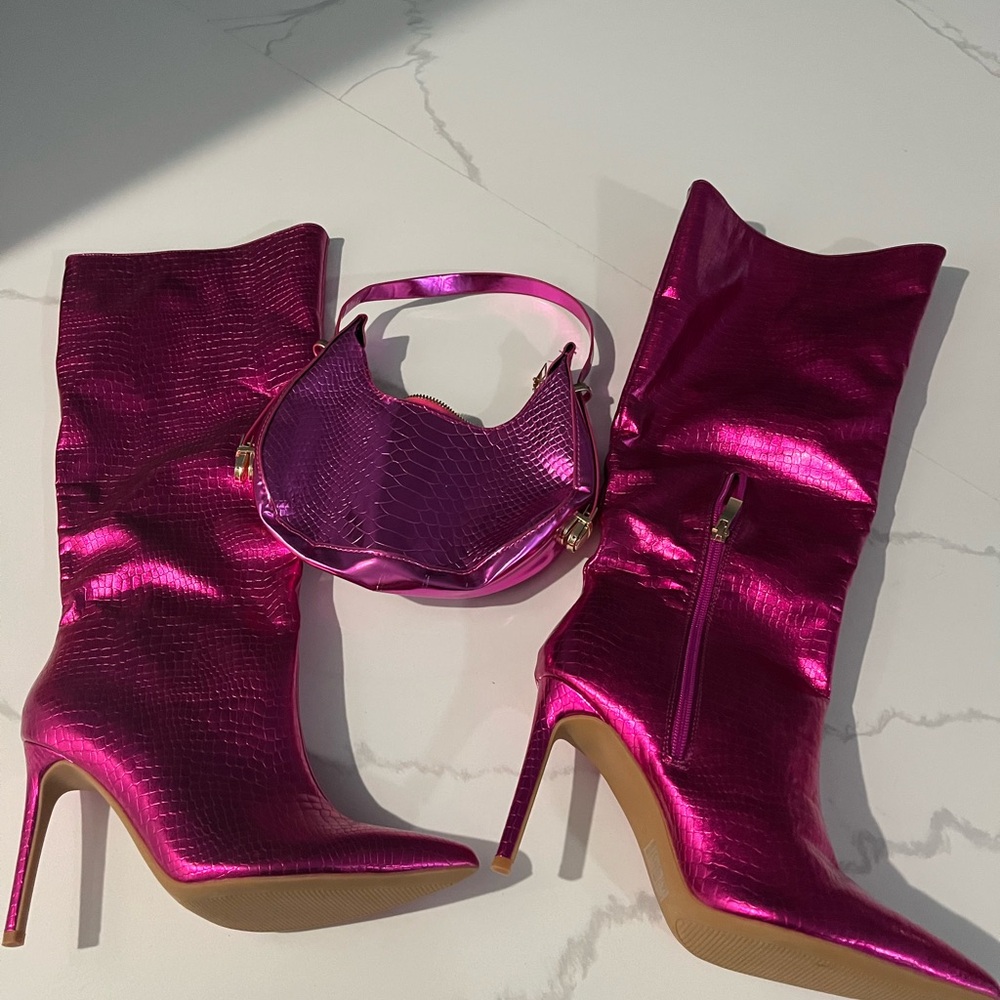 Elegant Pink Stiletto Boots